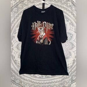 Hairy Otter Black Graphic Tee with Unique Funny Design